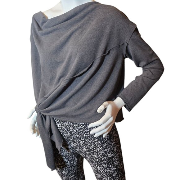 UMGEE Grey Long Sleeved Slouch Off Shoulder Shirt sz M - Picture 5 of 10